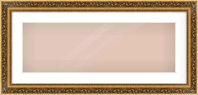 Gold Spoon Frame for 30 × 10in artwork, with Smooth White Single Mount
