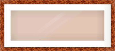 Brown Flat Frame for 30 × 10in artwork, with Smooth White Single Mount
