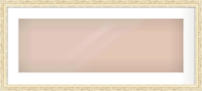 Distressed Cream Wood Grain Flat Frame for 30 × 10in artwork, with Smooth White Single Mount
