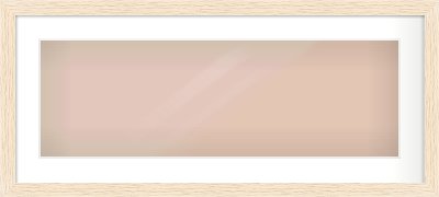 Ivory Flat Frame for 30 × 10in artwork, with Smooth White Single Mount