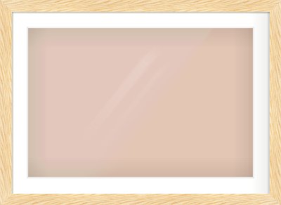 Natural Wood Reverse Frame for 30 × 20in artwork, with Smooth White Single Mount
