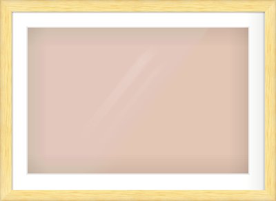 Natural Wood Cushion Frame for 30 × 20in artwork, with Smooth White Single Mount