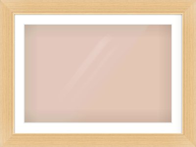 Natural Wood Flat Frame for 30 × 20in artwork, with Smooth White Single Mount
