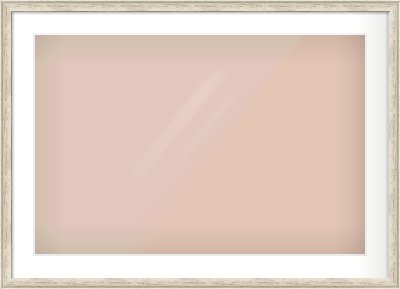Champagne Silver with Black Sides Cushion Frame for 30 × 20in artwork, with Smooth White Single Mount