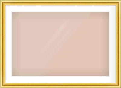 Gold Cushion Frame for 30 × 20in artwork, with Smooth White Single Mount