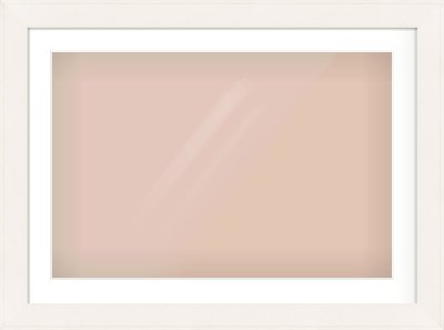 Ivory Flat Frame for 30 × 20in artwork, with Smooth White Single Mount