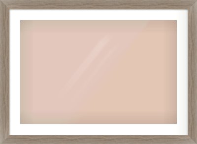 Grey Wood Flat Frame for 30 × 20in artwork, with Smooth White Single Mount