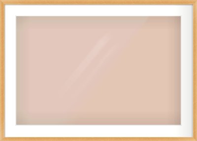 Oak Veneer Flat Frame for 30 × 20in artwork, with Smooth White Single Mount