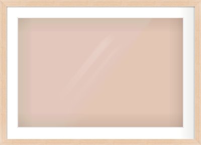 Light Oak Veneer Flat Frame for 30 × 20in artwork, with Smooth White Single Mount