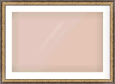 Gold Spoon Frame for 30 × 20in artwork, with Smooth White Single Mount