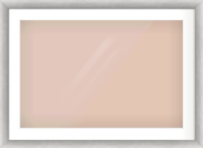 Silver Cushion Frame for 30 × 20in artwork, with Smooth White Single Mount