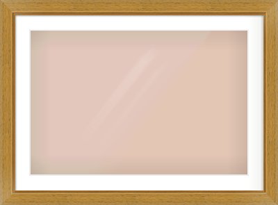 Gold Flat Frame for 30 × 20in artwork, with Smooth White Single Mount