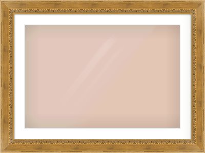 Gold Reverse Frame for 30 × 20in artwork, with Smooth White Single Mount