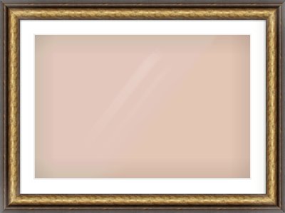 Gold Spoon Frame for 30 × 20in artwork, with Smooth White Single Mount
