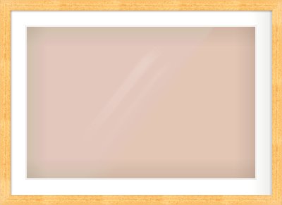 Oak Effect Flat Frame for 30 × 20in artwork, with Smooth White Single Mount