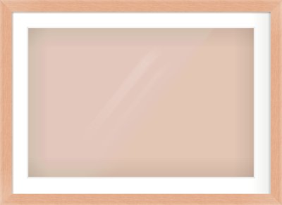 Oak Effect Flat Frame for 30 × 20in artwork, with Smooth White Single Mount