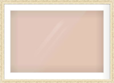 Distressed Cream Wood Grain Flat Frame for 30 × 20in artwork, with Smooth White Single Mount