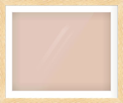 Natural Wood Reverse Frame for 30 × 24in artwork, with Smooth White Single Mount