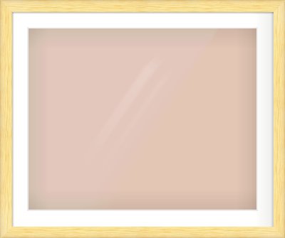 Natural Wood Cushion Frame for 30 × 24in artwork, with Smooth White Single Mount
