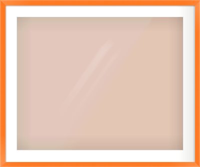 Orange Paint Flat Frame for 30 × 24in artwork, with Smooth White Single Mount