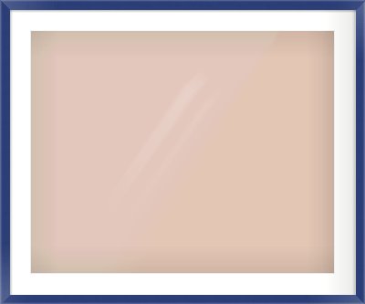 Blue Paint Flat Frame for 30 × 24in artwork, with Smooth White Single Mount