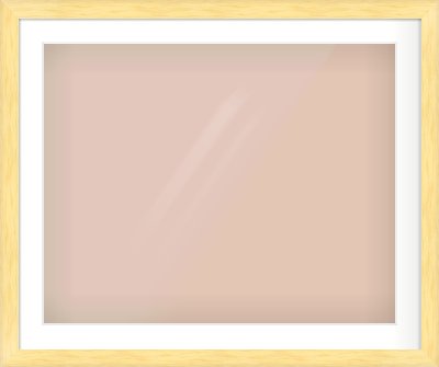 Natural Wood Stepped Flat Frame for 30 × 24in artwork, with Smooth White Single Mount