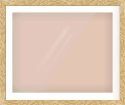 Natural Wood Flat Frame for 30 × 24in artwork, with Smooth White Single Mount
