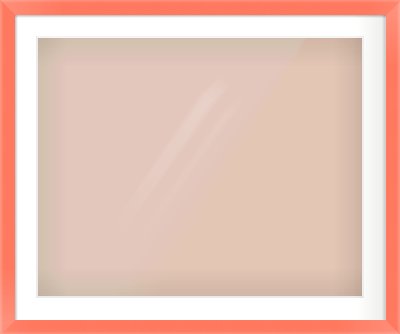 Orange Paint Flat Frame for 30 × 24in artwork, with Smooth White Single Mount