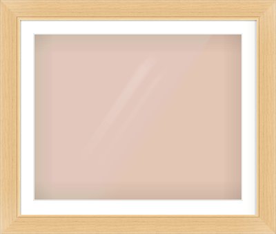 Natural Wood Flat Frame for 30 × 24in artwork, with Smooth White Single Mount