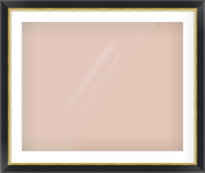 Black/Gold Reverse Frame for 30 × 24in artwork, with Smooth White Single Mount