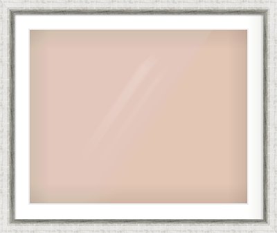 Silver Reverse Frame for 30 × 24in artwork, with Smooth White Single Mount