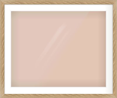 Oak Veneer Flat Frame for 30 × 24in artwork, with Smooth White Single Mount
