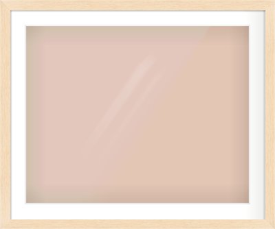 Natural wood Flat Frame for 30 × 24in artwork, with Smooth White Single Mount