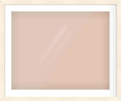 Natural Wood Flat Frame for 30 × 24in artwork, with Smooth White Single Mount