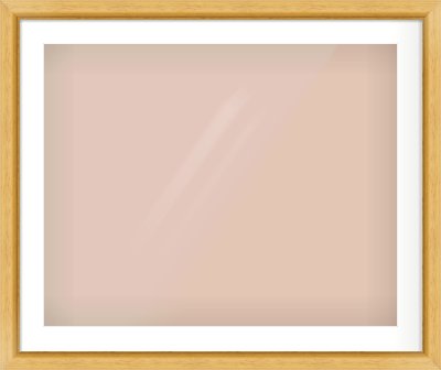 Natural Wood Reverse Frame for 30 × 24in artwork, with Smooth White Single Mount