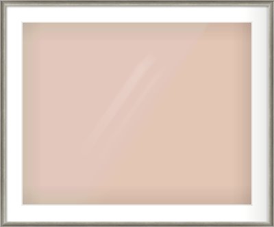 Silver Cushion Frame for 30 × 24in artwork, with Smooth White Single Mount