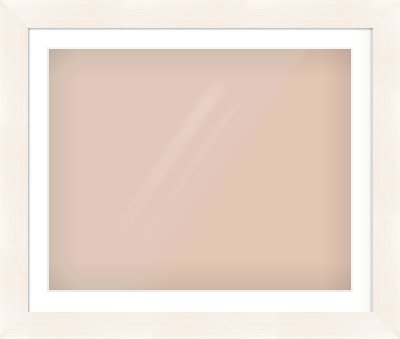 Ivory Driftwood Flat Frame for 30 × 24in artwork, with Smooth White Single Mount