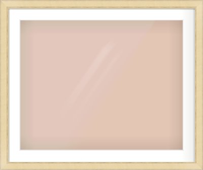 Gold Flat Frame for 30 × 24in artwork, with Smooth White Single Mount