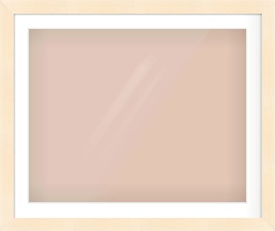 Natural Wood Flat Frame for 30 × 24in artwork, with Smooth White Single Mount