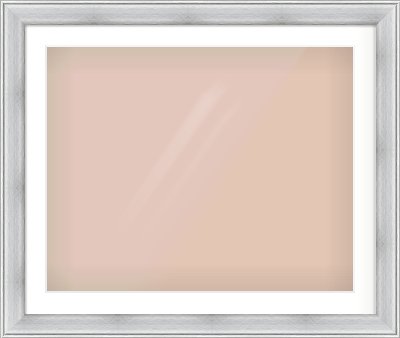 Brushed Silver Cushion Frame for 30 × 24in artwork, with Smooth White Single Mount