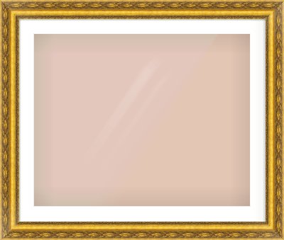 Gold Spoon Frame for 30 × 24in artwork, with Smooth White Single Mount