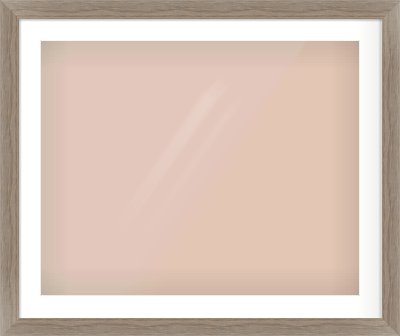 Grey Wood Flat Frame for 30 × 24in artwork, with Smooth White Single Mount