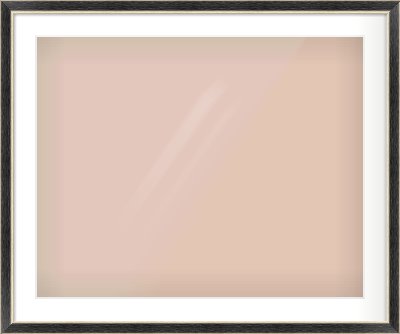 Black & Champagne Silver Reverse Frame for 30 × 24in artwork, with Smooth White Single Mount