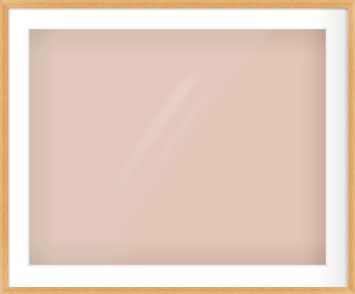 Oak Veneer Flat Frame for 30 × 24in artwork, with Smooth White Single Mount