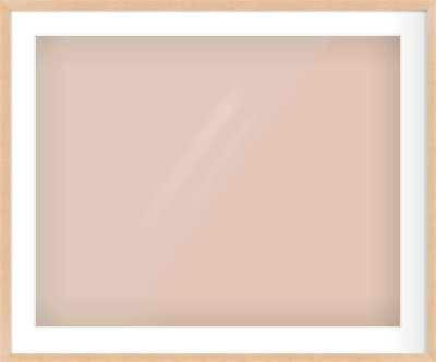 Light Oak Veneer Flat Frame for 30 × 24in artwork, with Smooth White Single Mount