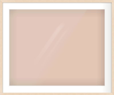 Natural Wood Flat Frame for 30 × 24in artwork, with Smooth White Single Mount
