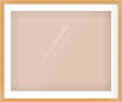 Oak Veneer Flat Frame for 30 × 24in artwork, with Smooth White Single Mount