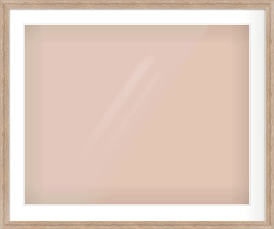 Light Walnut Flat Frame for 30 × 24in artwork, with Smooth White Single Mount