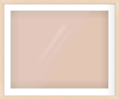 Natural Wood Flat Frame for 30 × 24in artwork, with Smooth White Single Mount