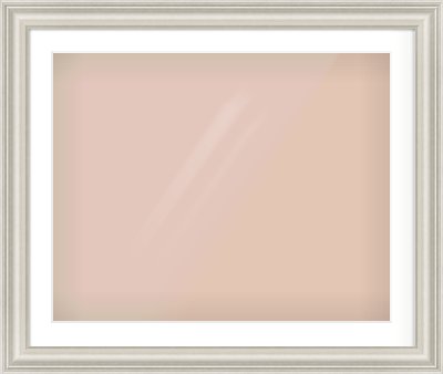 Silver Scoop Frame for 30 × 24in artwork, with Smooth White Single Mount